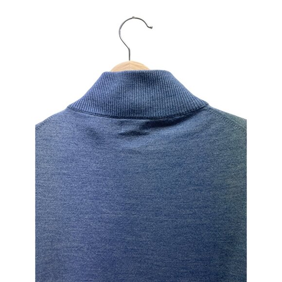 J. Crew Medium Blue Merino Wool Quarter Zip Sweater - Picture 7 of 7